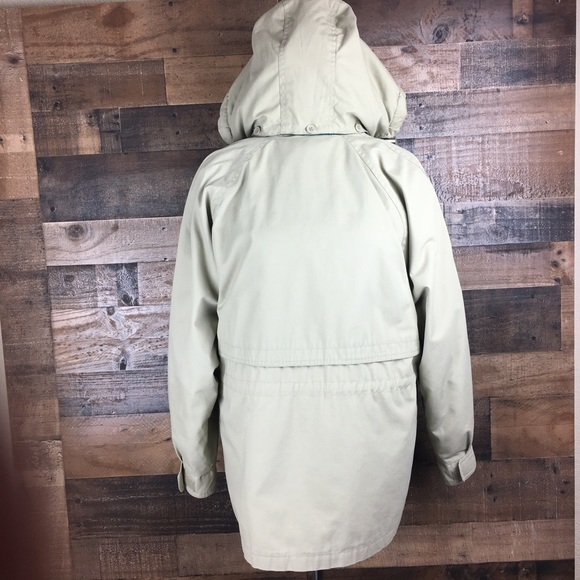 Jacket London Fog Tan & Green Removable Hood Jacket Coat - Picture 15 of 15